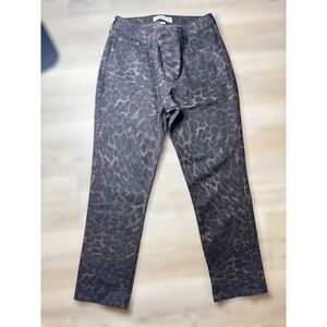 Abercrombie Fitch Womens Mid Rise 90s Straight Curve Love Leopard Jeans Size 26